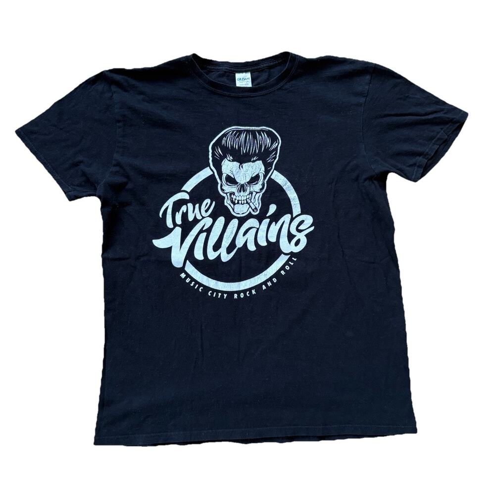 True Villains Music City Rock and Roll Black T-Shirt Size Large